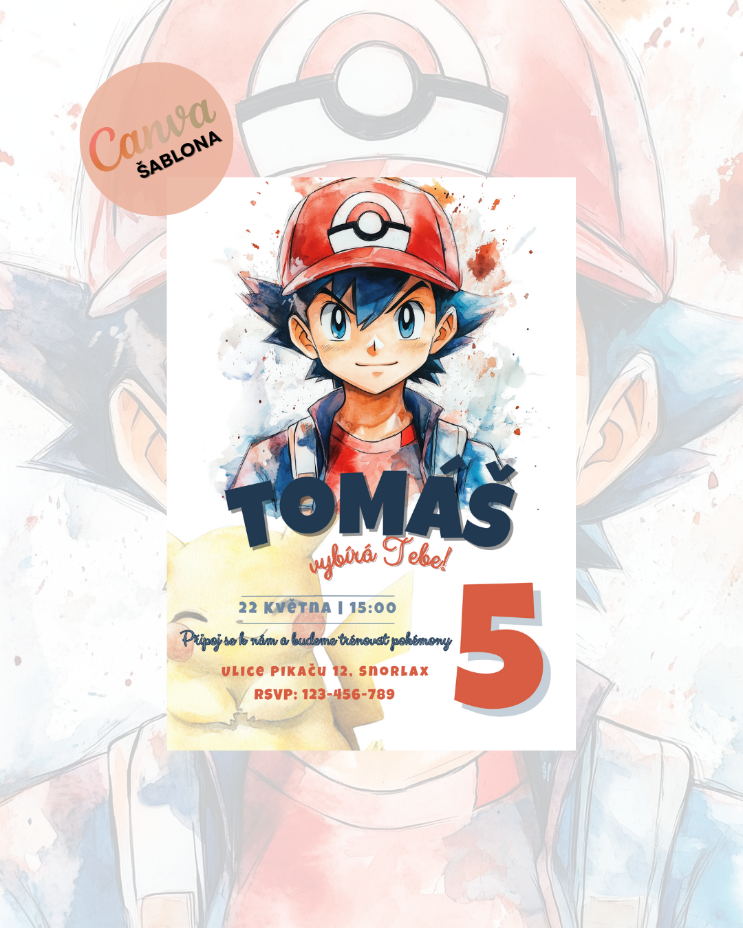 Digitální pozvánka – Pokémon dobrodružství s Ashem a Pikachu ⚡️🎉