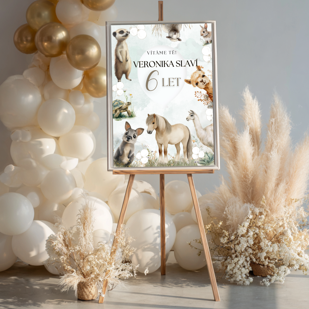 Digitální šablona narozeninové pozvánky - inspirována ZooParkem