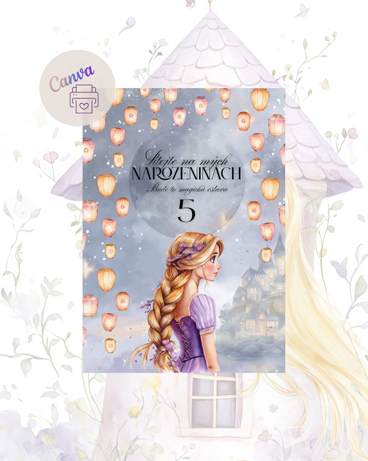 Digitální nebo tištěná pozvánka – Inspirovaná Locikou a lampióny štěstí