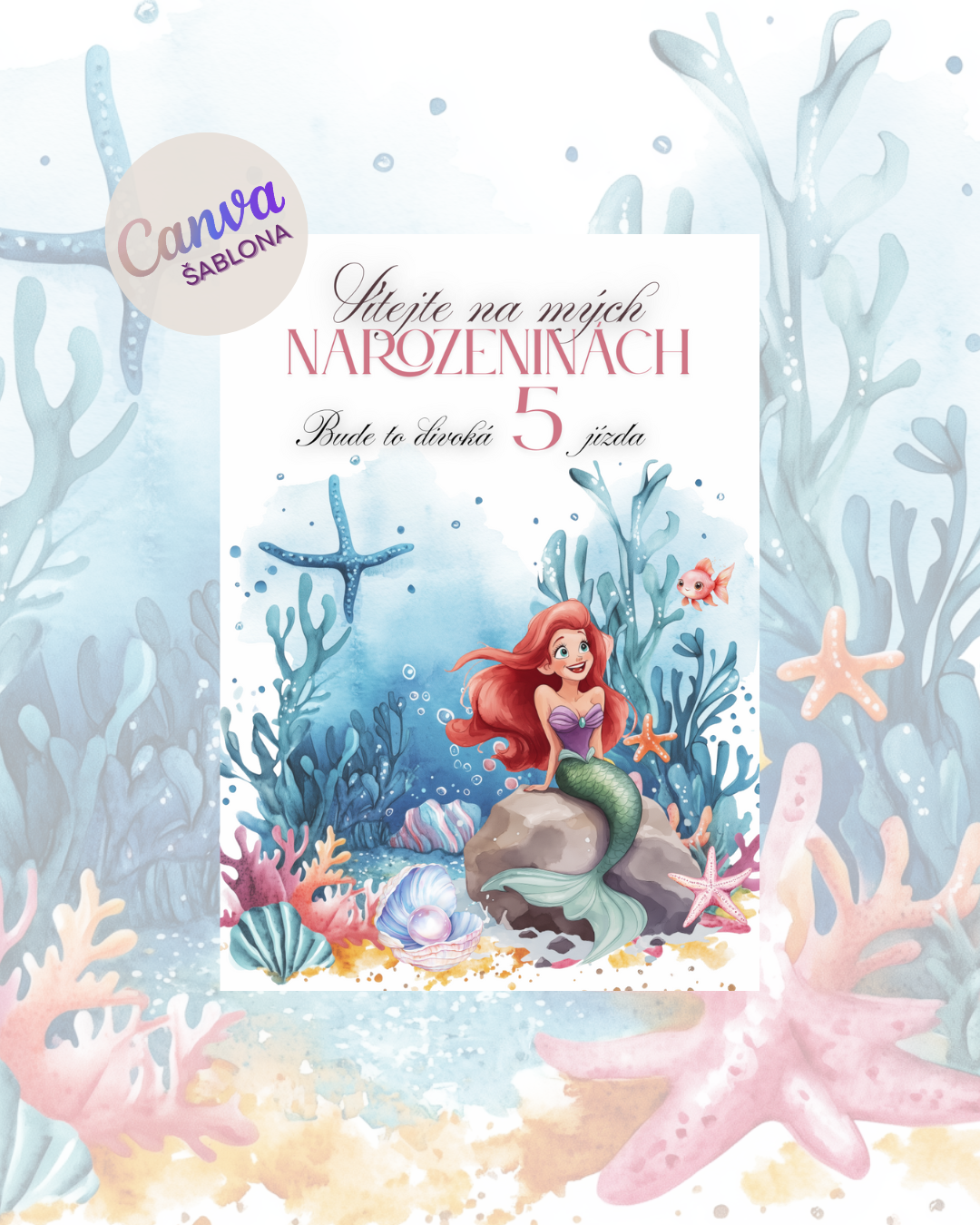 Digitální pozvánka – Inspirovaná Ariel Malá mořská víla