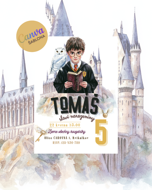 Digitální pozvánka – Harry Potter, sovička a zlatonka