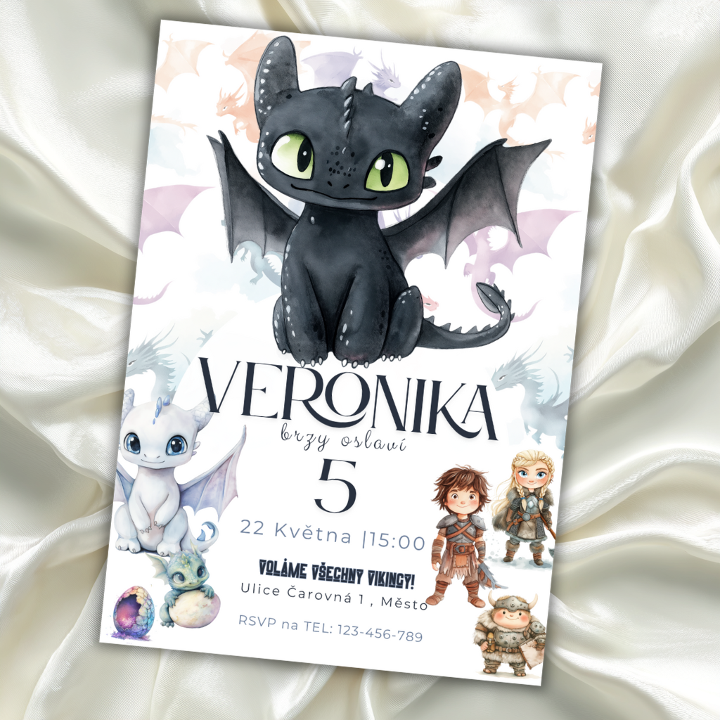 Digitální pozvánka – Inspirovaná Jak vycvičit draka