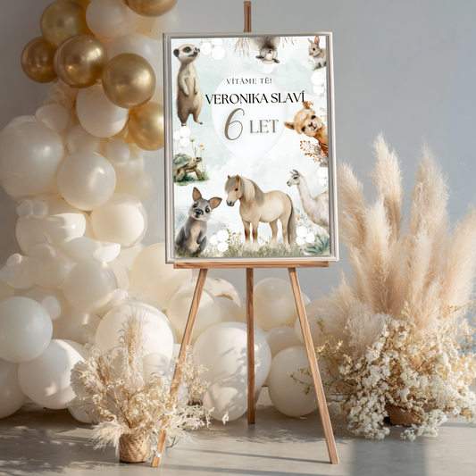 Digitální šablona narozeninové pozvánky - inspirována ZooParkem