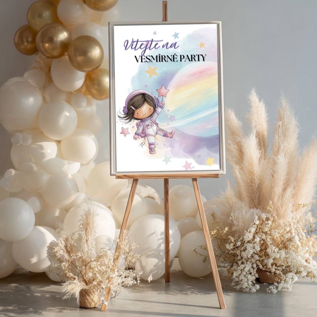 Digitální šablona narozeninové pozvánky - inspirována Vesmírem č. 1