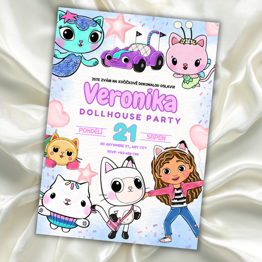 Digitální pozvánka – Dollhouse Party