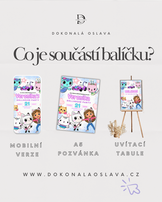 Digitální pozvánka – Dollhouse Party