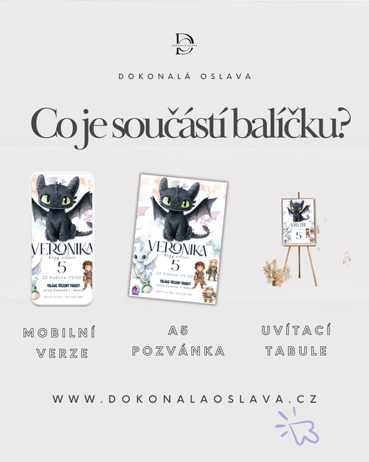 Digitální pozvánka – Inspirovaná Jak vycvičit draka