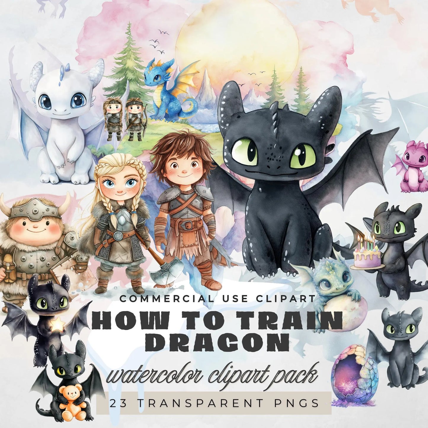 Digitální produkt - Ilustrace Jak vycvičit draka
