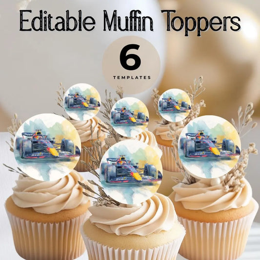Digitální produkt - Dekorace na cupcakes v tématice formule
