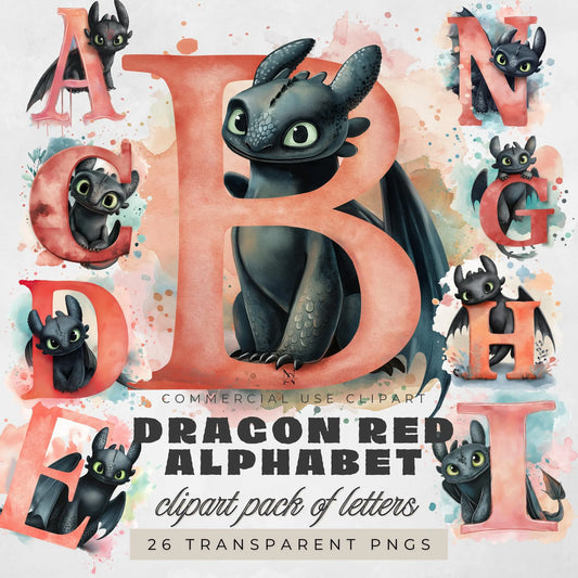 Digitální produkt - Ilustrace Jak vycvičit draka abeceda